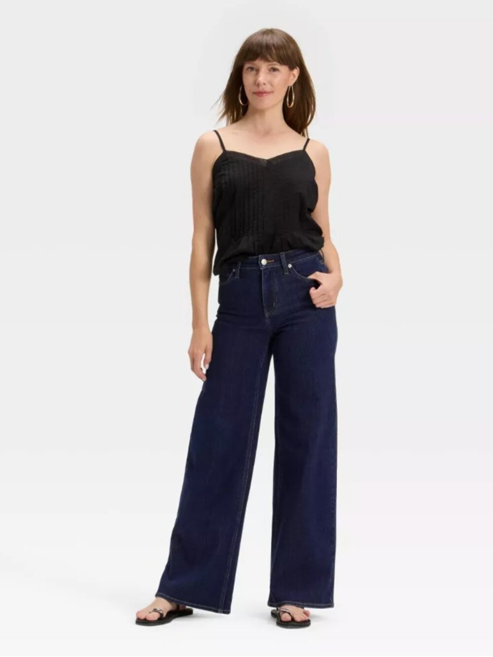 Universal Thread Dark Wash High-Rise Wide-Leg Jeans Size 16 Long NWT